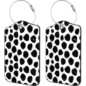 2 Pack Luggage Tags for Suitcase,Cat Cowboy PU Leather Luggage Tags with Privacy Cover Name Address Labels and Steel Ring,Creative Travel Accessories for Men and Women in Kuwait