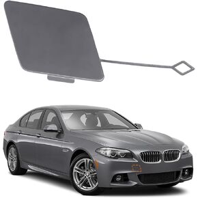 Front Bumper Tow Hook Cover for BMW 5-Series F10 F11 528i 535d 535i 550i Sedan 2014 2015 2016 Trailer Cover Towing Eye Cap 51117332682 Unpainted