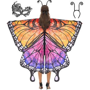 Spooktacular Creations Starry Butterfly Wing, Butterfly Costume Women for Halloween Costume Adult