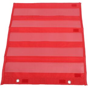 Class Magnetic Pocket Chart, Transparent Magnetic Schedule Pocket Chart Learning Tool Nylon for Teacher for Classroom Activities (Red)