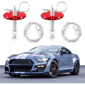 2 Pack Car Hood Pins,Stainless Steel Car Hood Latch Quick Latch Hood Pins for Reducing Shaking,Universal Automotive Exterior Accessories Hood Pins Kit for Car Truck SUV (Black)