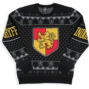 Harry Potter Men's House Crests Ugly Christmas Sweater - Gryffindor, Slytherin, Ravenclaw, Hufflepuff Available