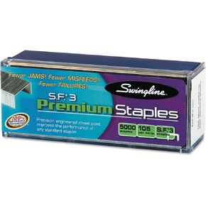 Swingline 35440 S.F. 3 Premium Chisel Point 105 Count Half-Strip Staples 5000/Box