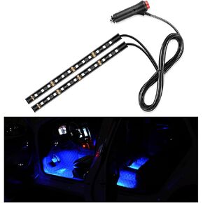 Car LED Strip Light, 24 LED Auto Interior Under Dash Atmosphere Lights with USB Port, Vehicle Decor Lamp Ambient Night Light Strip Lighting Kit, Universal Car Accessories (Red)
