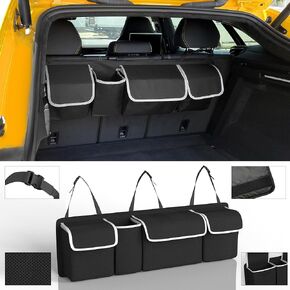 Compact Hanging Trunk Organizer for SUV | Car Organizer | Back Seat Organizer for SUV | Car Organizers and Storage | Car Storage Organizer | SUV Trunk Organizer | Black | Small Size