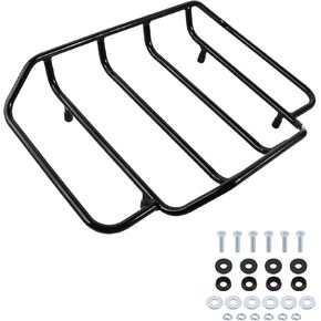 Motorcycle Tour Pack Luggage Rack Trunk Top Rack Rail Compatible for Harley Touring CVO Street Glide Electra Glide Road Glide Road King Ultra Limited 1984-2024, Black