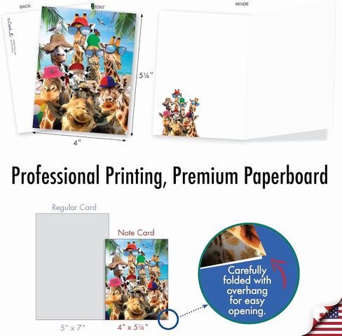 The Best Card Company - مجموعة 20 بطاقة ملاحظات فارغة متنوعة في صندوق مقاس 4 × 5.12 بوصة مع أظرف (10 تصميمات، 2 لكل واحدة) صور الحياة البرية AM10209OCB-B2x10 in Kuwait