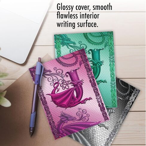 The Best Card Company - 20 Assorted Colored Monogram Blank Notecards, Personal Stationary Bulk Box Set 4 x 5.12 Inch w/Envelopes, Miss you and Just Because Notes - Dragon Initials J AM10319OCB-B2x10 in Saudi Arabia