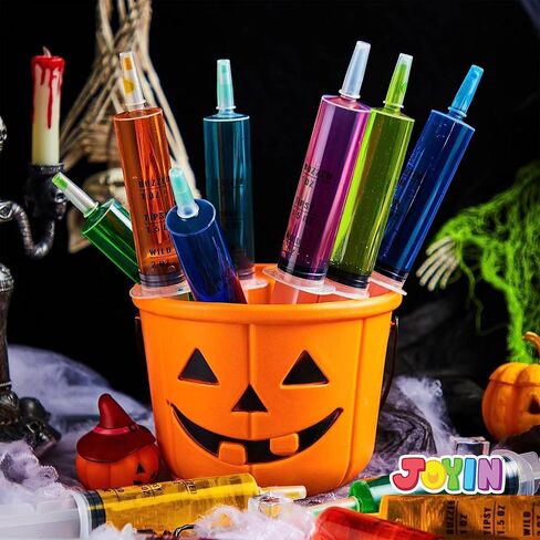 JOYIN 36 PCs 60ml Charge Plastic Syringes, 2 oz Reusable Container Tubes with Caps & Individually Wrapped; Easy-Grip Caps for Halloween Party Favor in Saudi Arabia