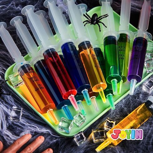 JOYIN 36 PCs 60ml Charge Plastic Syringes, 2 oz Reusable Container Tubes with Caps & Individually Wrapped; Easy-Grip Caps for Halloween Party Favor in Saudi Arabia