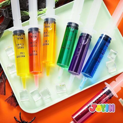 JOYIN 36 PCs 60ml Charge Plastic Syringes, 2 oz Reusable Container Tubes with Caps & Individually Wrapped; Easy-Grip Caps for Halloween Party Favor in Saudi Arabia