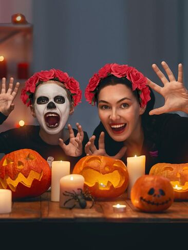 عصابة رأس على شكل تاج زهرة الورد المكسيكي من فريدا - غطاء رأس لعيد الهالوين لعيد الهالوين، غطاء رأس للحفلات التنكرية in Kuwait