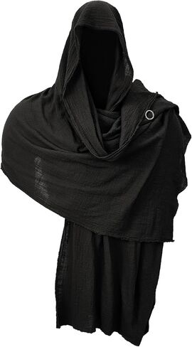 Shawl Scarf Medieval Costume Cowl Cloak with Hood Men Renaissance Accessories Costume Robes, Capes in Saudi Arabia