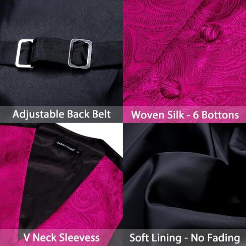 Barry.Wang قمصان رجالية حريرية بأكمام طويلة سترة ربطة عنق منديل أزرار أكمام مشبك ربطة عنق جاكار منسوج لحفلات الزفاف والحفلات الراقصة in Kuwait