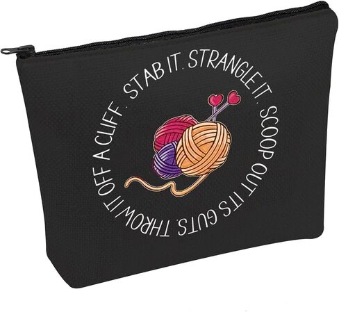 PWHAOO Funny Knitting Cosmetic Bag Knitting Storage Bag Yarn Crocheter Makeup Bag Knitting Lover Gift (Knitting Storage B) in Saudi Arabia