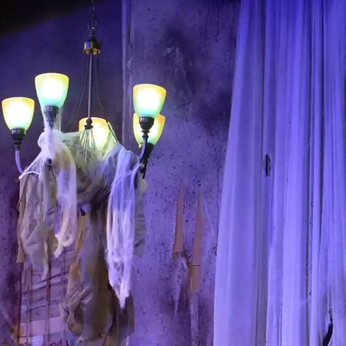 2 Pcs 5 Yards X 40" Include Hanging Outdoor Indoor Scary Creepy Halloween Office Party Door Window Giant Spider Wall Yard Table car Lawn Cloth Decorations Cheesecloth Fabric (White + Gray) in Saudi Arabia