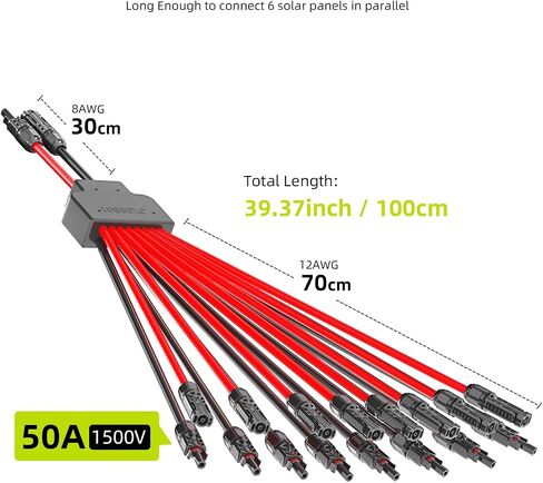 Solar Connectors for 2-3-4-6-8 Solar Panels,Tool-Free Solar Panels Connectors 10awg, Waterproof Solar Panel Splitter, 2 to 8 Y Branch Parallel Adapter for Solar Cable Extension in Saudi Arabia