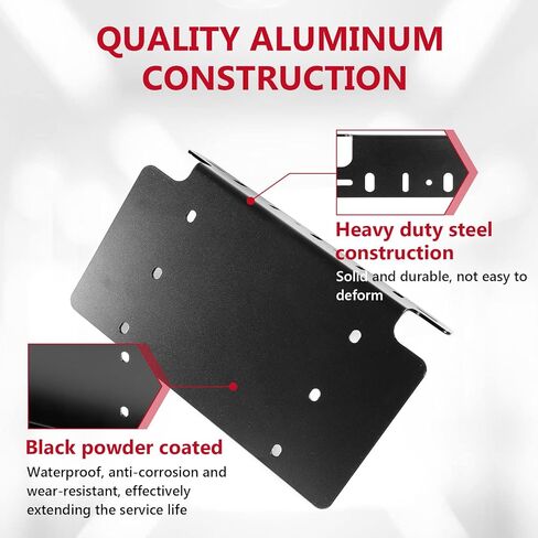 ALAVENTE العالمي لوحة ترخيص جبل قوس الثقيلة الصلب اللوحة الأمامية تصاعد قوس حامل ل 6 "7" 12 "17" 20 "أضواء شريط ضوء LED لسيارة الدفع الرباعي 4x4 لجيب in Kuwait