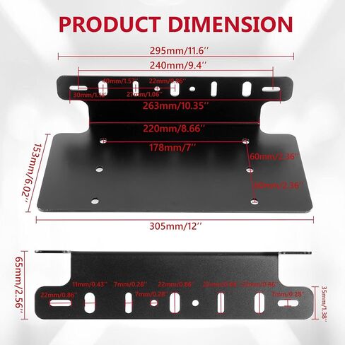 ALAVENTE العالمي لوحة ترخيص جبل قوس الثقيلة الصلب اللوحة الأمامية تصاعد قوس حامل ل 6 "7" 12 "17" 20 "أضواء شريط ضوء LED لسيارة الدفع الرباعي 4x4 لجيب in Kuwait