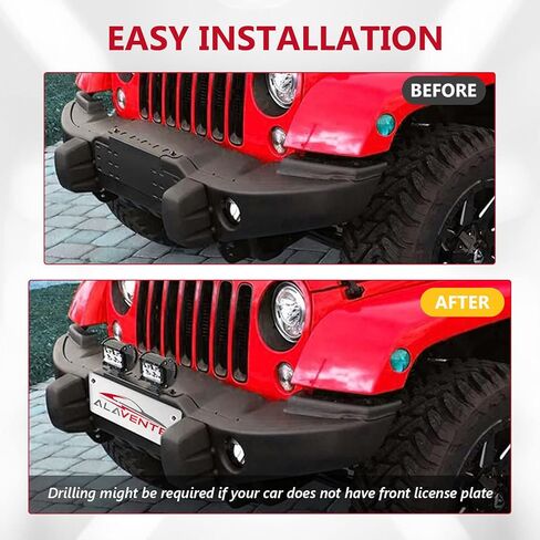 ALAVENTE العالمي لوحة ترخيص جبل قوس الثقيلة الصلب اللوحة الأمامية تصاعد قوس حامل ل 6 "7" 12 "17" 20 "أضواء شريط ضوء LED لسيارة الدفع الرباعي 4x4 لجيب in Kuwait