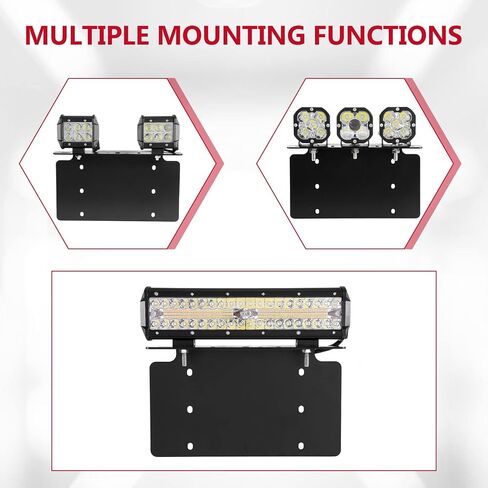 ALAVENTE العالمي لوحة ترخيص جبل قوس الثقيلة الصلب اللوحة الأمامية تصاعد قوس حامل ل 6 "7" 12 "17" 20 "أضواء شريط ضوء LED لسيارة الدفع الرباعي 4x4 لجيب in Kuwait