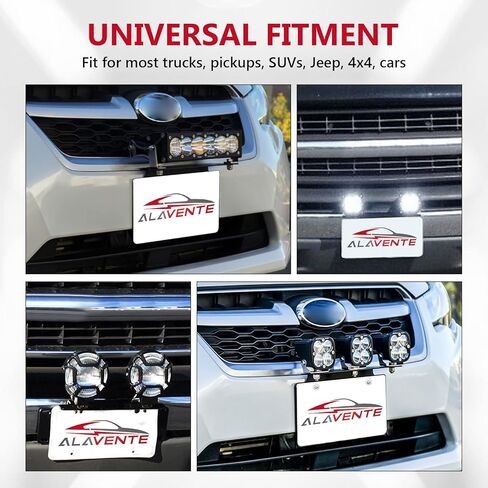 ALAVENTE العالمي لوحة ترخيص جبل قوس الثقيلة الصلب اللوحة الأمامية تصاعد قوس حامل ل 6 "7" 12 "17" 20 "أضواء شريط ضوء LED لسيارة الدفع الرباعي 4x4 لجيب in Kuwait