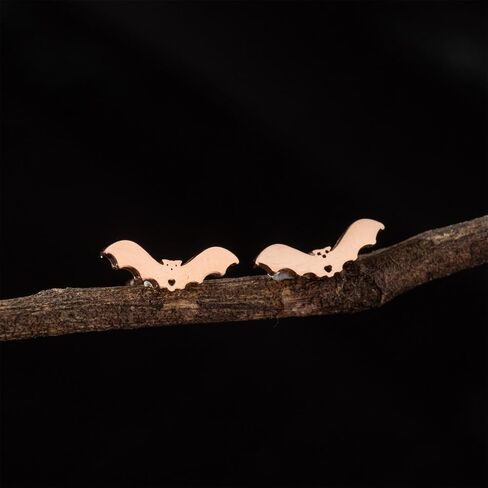 WCRAZYE 4 Pairs Bat Stud Earrings for Men Women Minimalist Small Stainless Steel Bat Flying Animals Gothic Spooky Vampire Earrings Halloween Gifts in Saudi Arabia