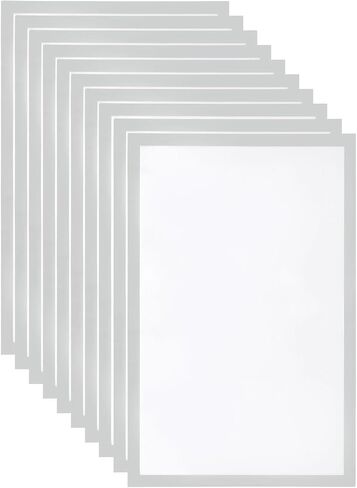 MECCANIXITY 10pcs Self Adhesive Magnetic Poster Frame Wall Sign Holder, 11"x17" Magnetic Picture Frame Document Display Window Sign Wall Mount for Home Office Store Restaurant,Silver in Saudi Arabia