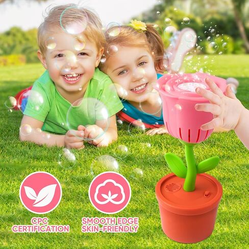 آلة فقاعات للأطفال، أكثر من 20000 فقاعة في الدقيقة صانع فقاعات أوتوماتيكي للأطفال الصغار، لعبة آلة فقاعات عباد الشمس المحمولة تعمل بالبطارية للحفلات الخارجية والداخلية (البطاريات غير متضمنة) in Saudi Arabia