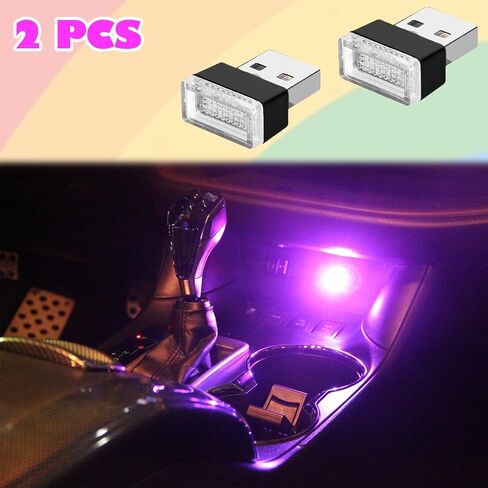 USB LED Car Interior Atmosphere Lights, 2 PCS, Night Light, Decoration Lamp USB Night Light for All Car Interiors (Blue) in Saudi Arabia