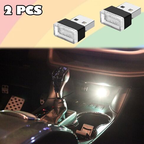 USB LED Car Interior Atmosphere Lights, 2 PCS, Night Light, Decoration Lamp USB Night Light for All Car Interiors (Blue) in Saudi Arabia