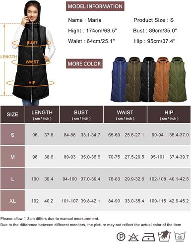 HEEKPEK Womens Long Puffer Vest Sleeveless Hooded Zip Up Puffy Jackets 2024 Quilted Winter Coats with Pockets Warm Outerwear in Saudi Arabia