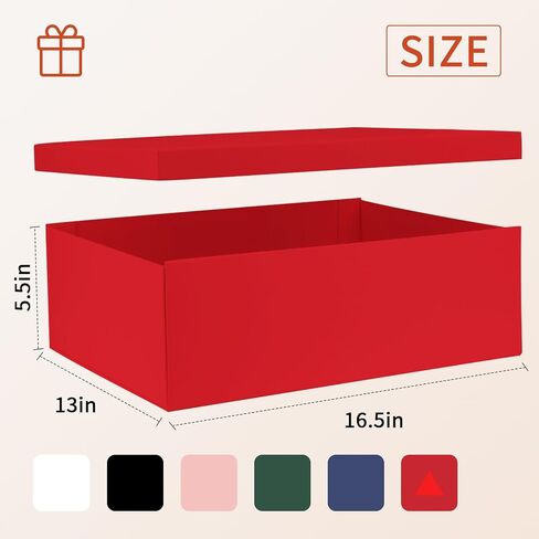 صندوق هدايا كبير من YINUOYOUJIA مقاس 16.5 × 13 × 5.5 بوصة، صناديق سوداء للهدايا، صندوق هدايا، صندوق عيد ميلاد، صندوق تغليف لعيد الحب، عيد الأم، عيد الميلاد، الذكرى السنوية. in Kuwait