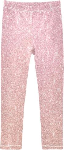 Gredecor Girls Leggings Pink Glitter Sparkle Kids Pants Dance Active Tights Bottoms 5T in Kuwait