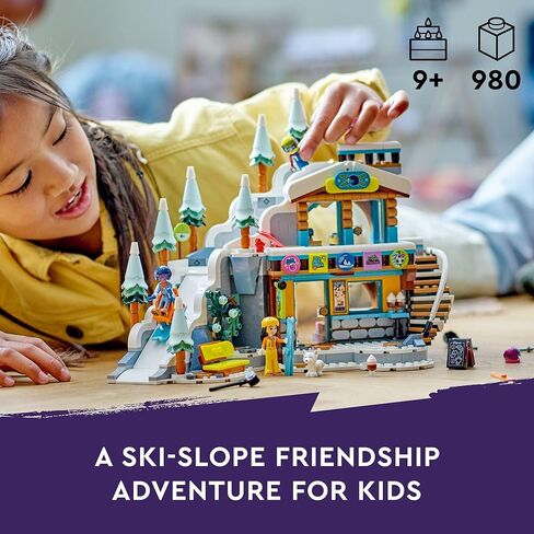 LEGO Friends Holiday Ski Slope and Café 41756 Building Toy Set, Creative Fun for Ages 9+ with 3 Mini-Dolls and Lots of Accessories, A Gift for Kids Who Love Snow Sports or Role Playing in Saudi Arabia