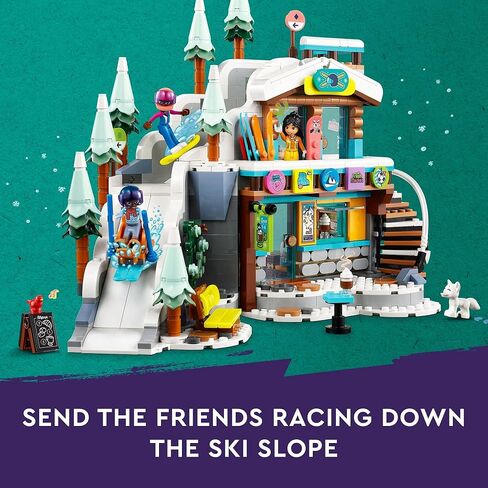 LEGO Friends Holiday Ski Slope and Café 41756 Building Toy Set, Creative Fun for Ages 9+ with 3 Mini-Dolls and Lots of Accessories, A Gift for Kids Who Love Snow Sports or Role Playing in Saudi Arabia