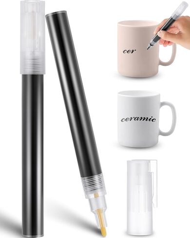 2 Pieces Underglaze Pen for Ceramics Writing Pen Underglaze Permanent Porcelain Colored Pen for Decorating Under Ceramic Pottery Bisque(Black, Blue) in Kuwait