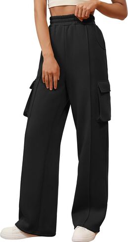 Womens Cargo Sweatpants Baggy Fleece High Waisted Joggers Pants with Pockets 2024 Fall Outfits Athletic Sweat Pants in Saudi Arabia