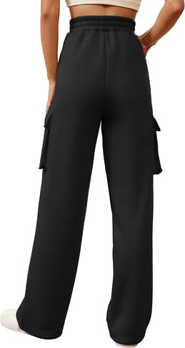 Womens Cargo Sweatpants Baggy Fleece High Waisted Joggers Pants with Pockets 2024 Fall Outfits Athletic Sweat Pants in Saudi Arabia
