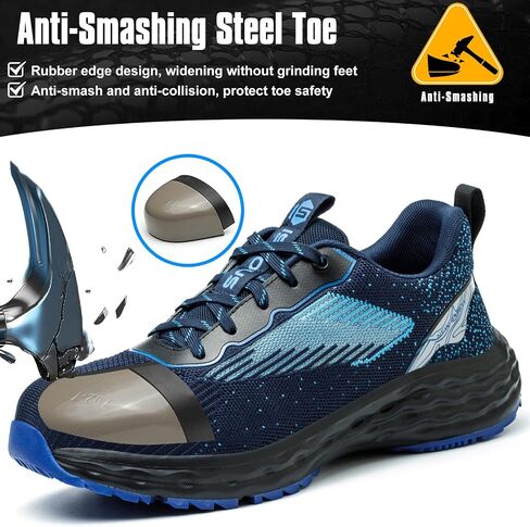 ISOOUS Steel Toe Shoes for Men Non Slip Work Shoes Women Lightweight Comfortable Safety Work Shoes for Men Puncture Proof Steel Toe Sneakers for Construction in Saudi Arabia