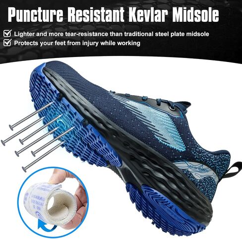 ISOOUS Steel Toe Shoes for Men Non Slip Work Shoes Women Lightweight Comfortable Safety Work Shoes for Men Puncture Proof Steel Toe Sneakers for Construction in Saudi Arabia