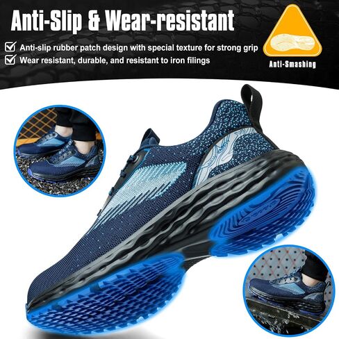 ISOOUS Steel Toe Shoes for Men Non Slip Work Shoes Women Lightweight Comfortable Safety Work Shoes for Men Puncture Proof Steel Toe Sneakers for Construction in Saudi Arabia