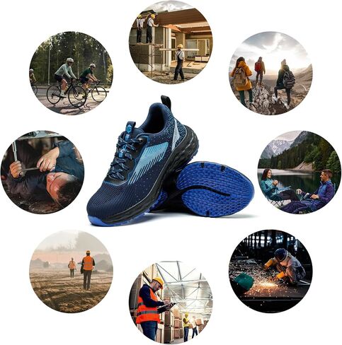 ISOOUS Steel Toe Shoes for Men Non Slip Work Shoes Women Lightweight Comfortable Safety Work Shoes for Men Puncture Proof Steel Toe Sneakers for Construction in Saudi Arabia