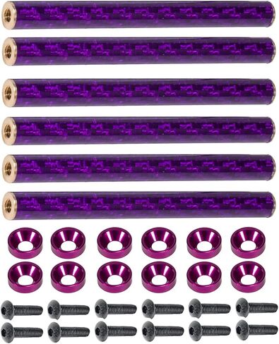 AMK 6Pcs 78mm Carbon Fiber Bumper Tube Link Rods 1/10 Crawler Body Support Bars for LCG Chassis DIY Cheater Rigs Axial SCX10 II Element Enduro TRX6 TRX4 Upgrades (Purple) in Kuwait