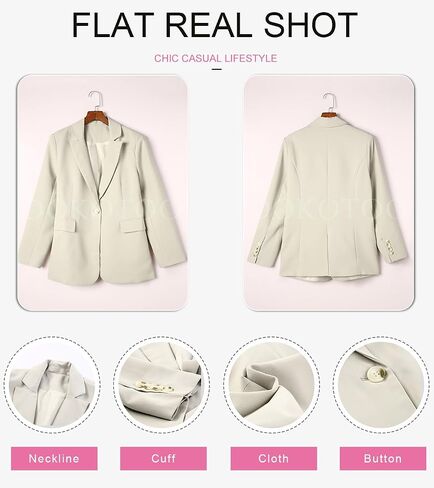 Dokotoo Womens 2024 Fashion Spring Lapel Collar Buttons Blazer Jackets for Women Business Casual in Saudi Arabia