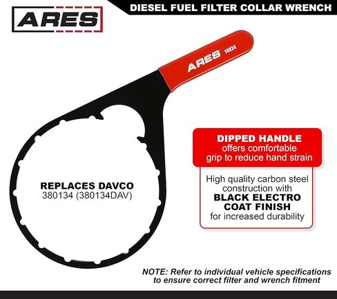 ARES 14024 - Diesel Fuel Filter Collar Wrench, 6 Inch Diameter, Black, Carbon Steel in Saudi Arabia