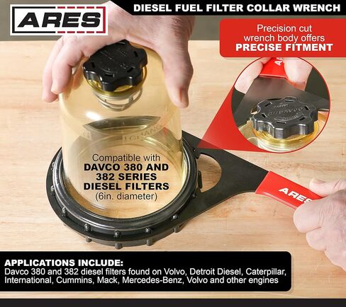 ARES 14024 - Diesel Fuel Filter Collar Wrench, 6 Inch Diameter, Black, Carbon Steel in Saudi Arabia