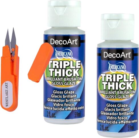 Bundle of Thread Cutter & Embroidery Scissor - 11c, and Triple Thick Brilliant Brush-On Gloss Glaze 2oz, Pack of 2 in Saudi Arabia