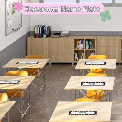 Name Tags for Classroom,40Pcs Student Name Tags for desks,Waterproof Desk Name Tags for Classroom Decor Self Adhesive Name Label Stickers（Colorful dot Style） in Saudi Arabia