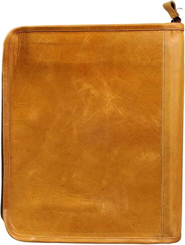 Madosh, Leather Padfolio Binder Document Organizer Office Interview Resume File Folder Travel Zipper Portfolio in Kuwait